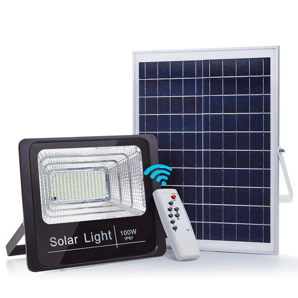 100W Solar LED Flood Lamp with Remote Control and Panel-IP67