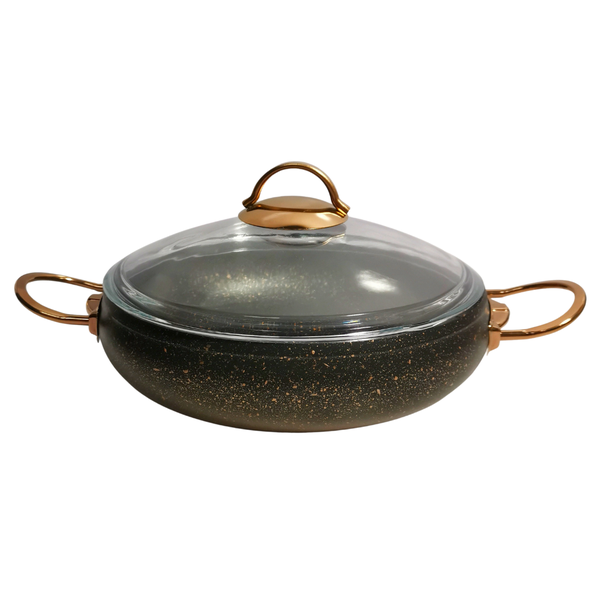 OMS Granite - Low Casserole Pot with Lid - 24cm - 3341