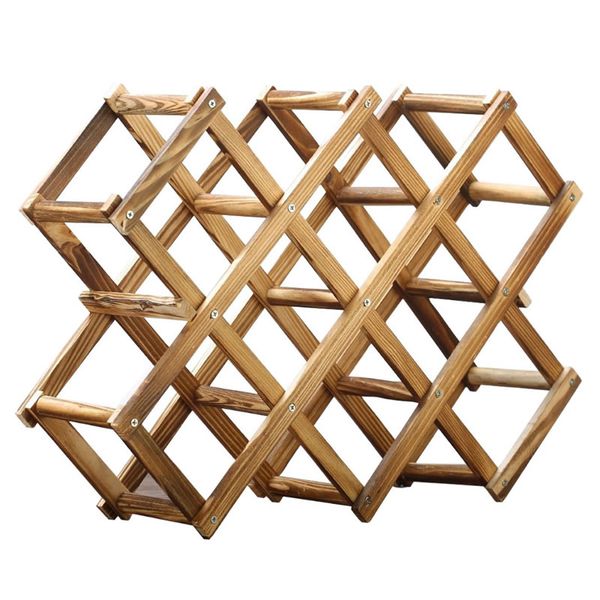 Foldable Wooden Wine Rack Wine Holder - 10 bottles