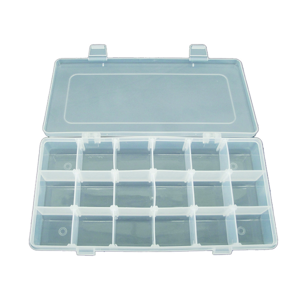 Transparent Storage Case 18 Compartments Size 310 x 200 x 45mm