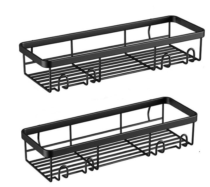 Shower Caddy Adhesive Mounted, Bathroom Organizers, Premium Metal - 2 Pack