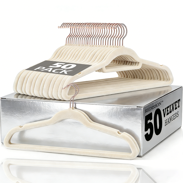 REDISSON 50 Pack Velvet Clothes Hangers Non Slip Space-saving