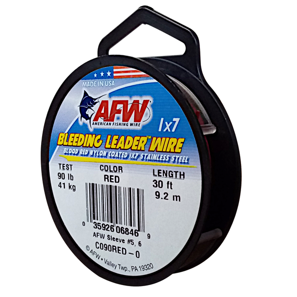 American Fishing Wire Bleeding Red Leader Wire 41Kg/90Lb