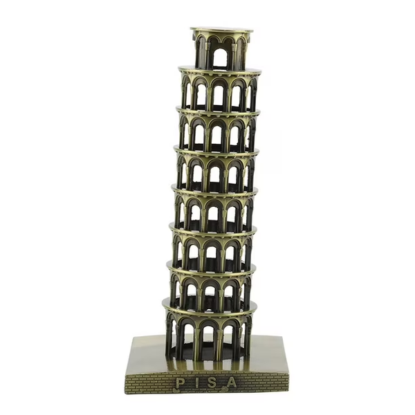 Leaning Tower of Pisa Metal Statue Figurine Home &amp; Office Decor 15.5cm