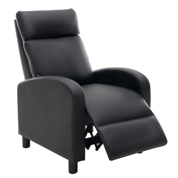 Recliner Chair PU Leather Adjustable Armchair Sofa Push Back Couch