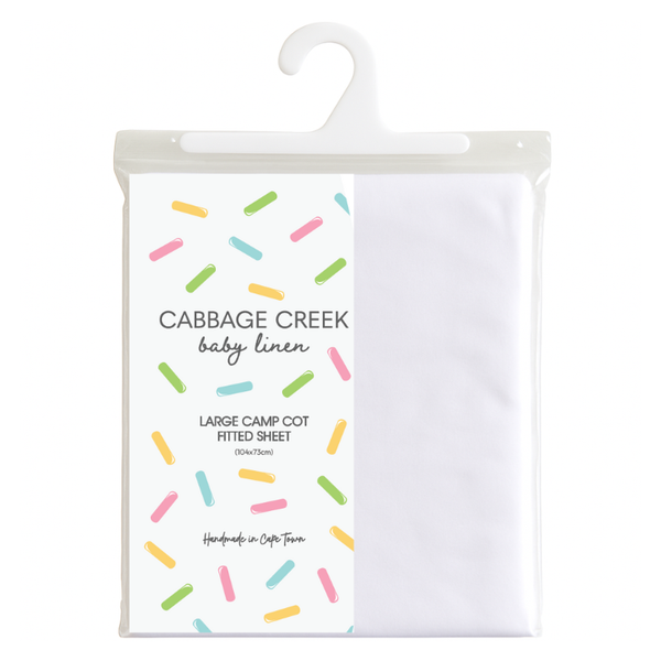 Cabbage Creek - Large Camp Cot Fitted Sheet - White