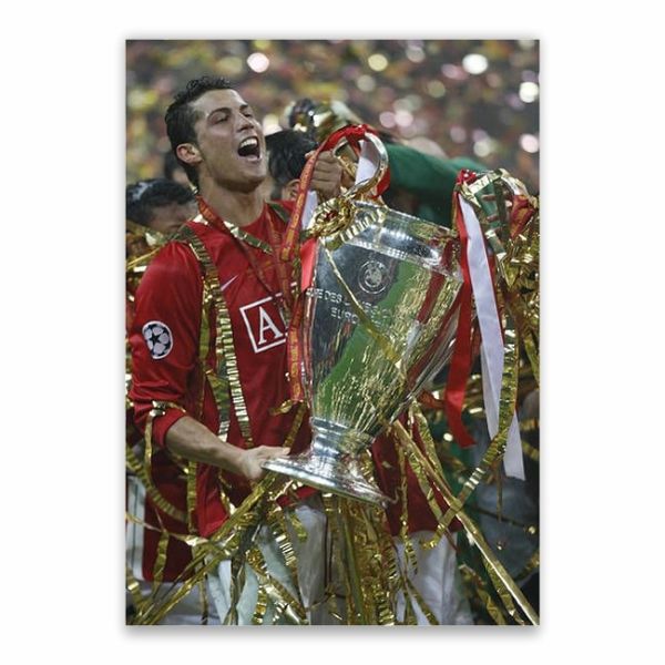 Ronaldo Man United UCL Trophy Poster - A1