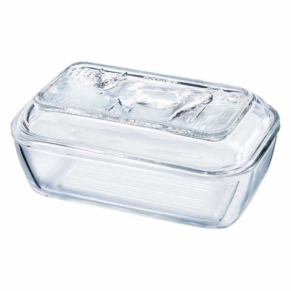 Luminarc Tempered Glass Cow Butter Dish, 110x170mm