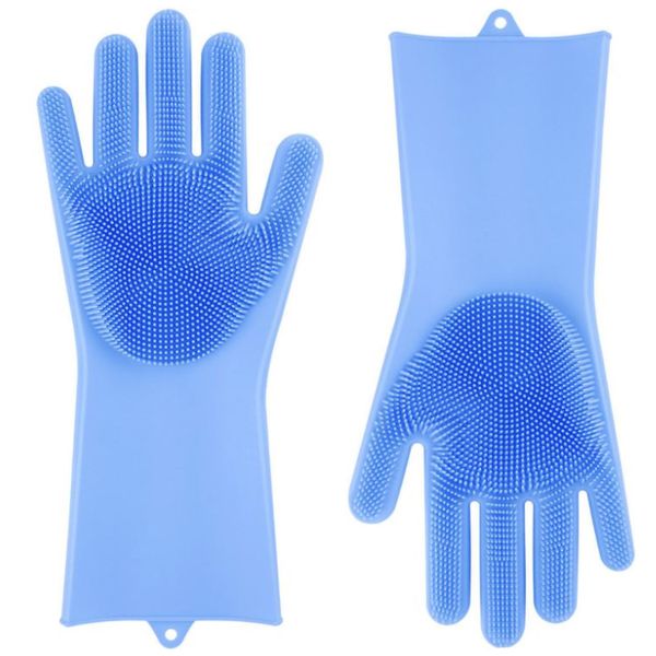 Reusable Silicone Dishwashing Gloves for Kitchen Bathroom Pets and Car