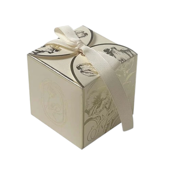 10Pcs Elegant Gold Favor Gift Boxes With Ribbons - Gold