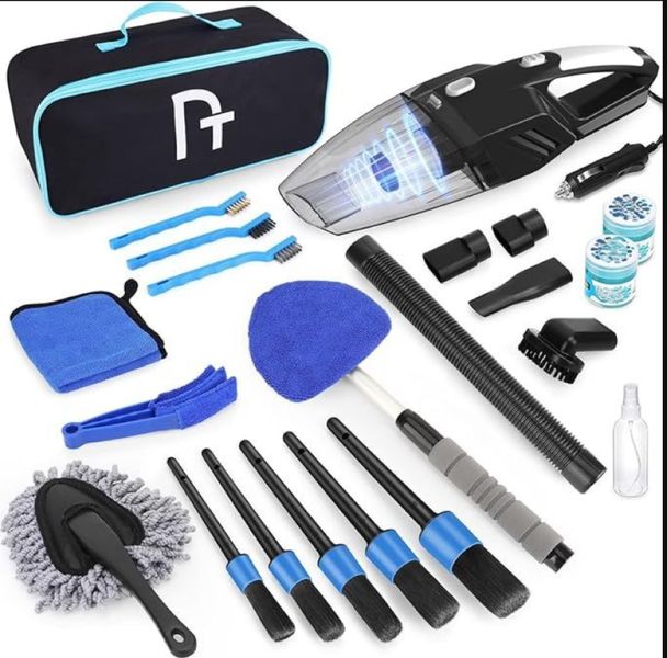 17 Piece Car Detailing Kit, Car Cleaning Kit with High Power Handheld Vacuum