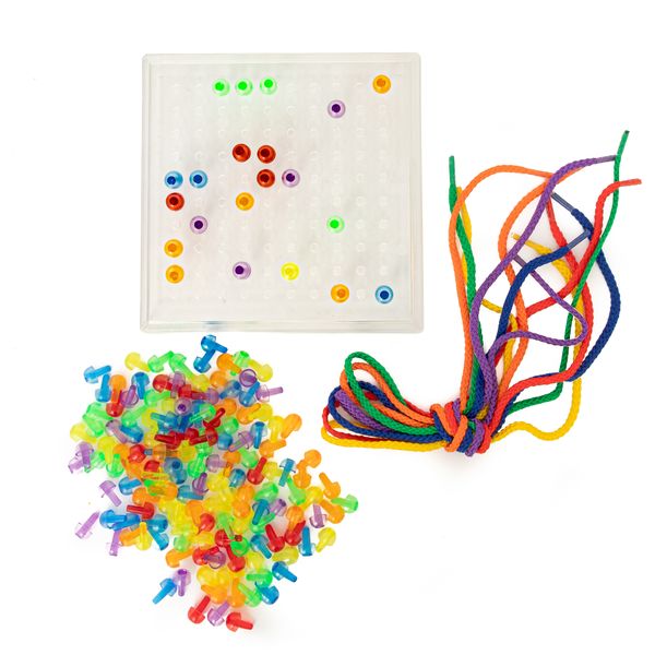Pegboard Set with Pegs and Laces (150 Pegs, 6 Laces, 1 Pegboard)