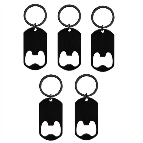 Flat Bottle Opener with Keychain-Bar for Kitchen or Restaurant- 5 Piece