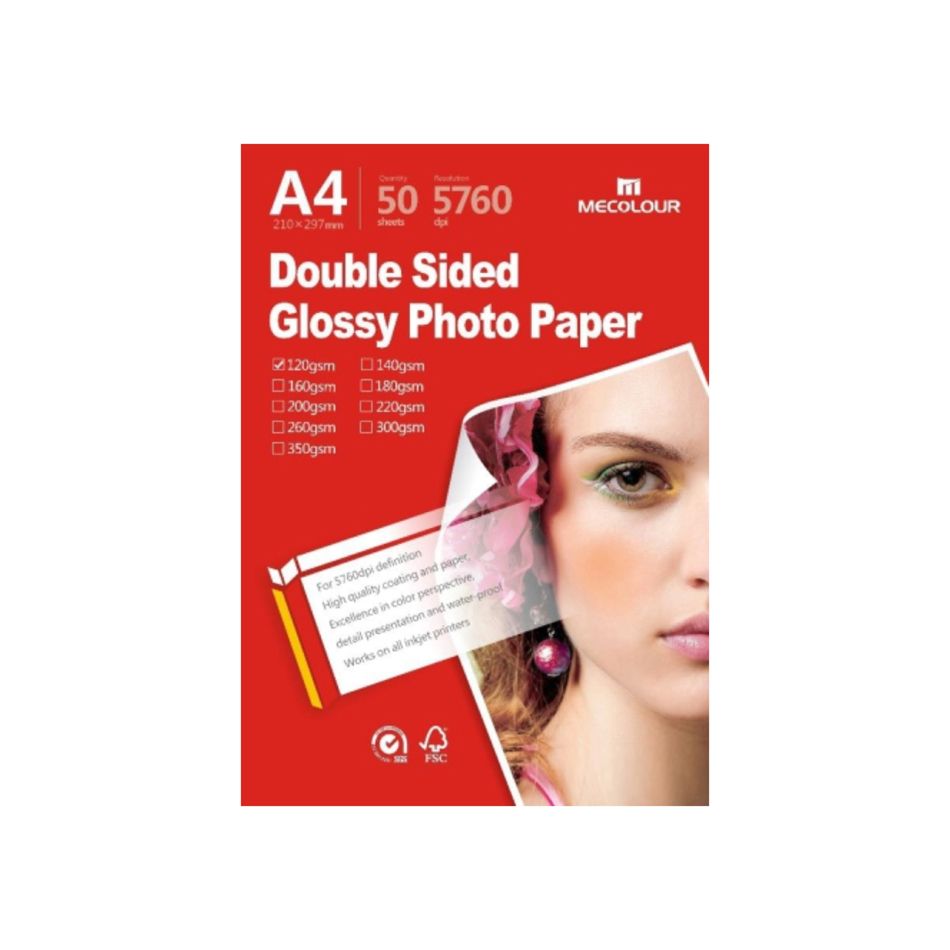 MECOLOUR TT-GD120 A4 Double Sided Glossy Photo Paper 120g 50 Sheets ...