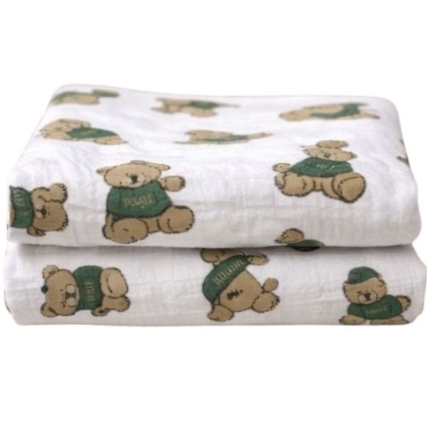 MwaMe Teddy Bear Muslin Baby/Toddler Blanket L