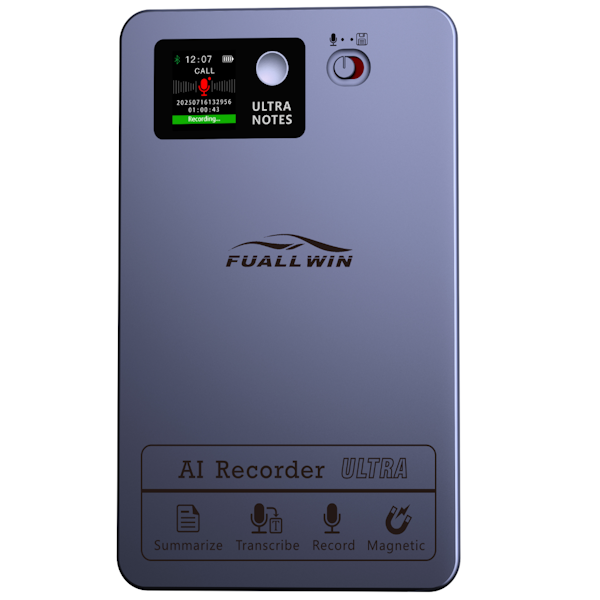 Fuallwin AI Voice Recorder 64GB App Control 118 Languages with 35H Battery