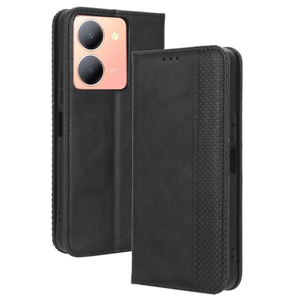 Flip Cover for Vivo Y36 5G Magnetic Buckle Retro Patterned Leather Case