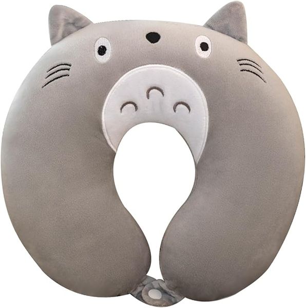 U-shaped Pillow with Cute Animal Motif - Removable Cover