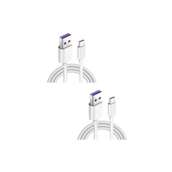 Set of Two Fast Data Cables Type C USB Charger 5.0 1000mm