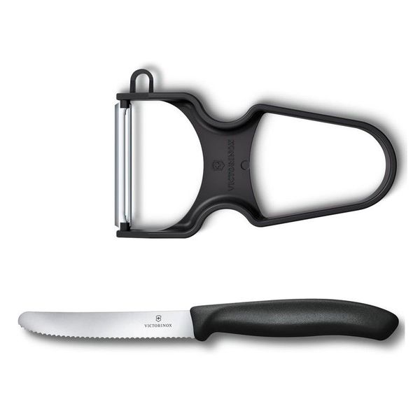 Victorinox Swiss Classic - Tomato/Table Knife and Peeler - Black - 2 Piece Set