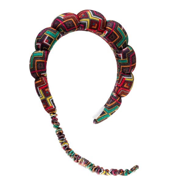 Mhle Spa Headband with Strap | African Print | Puffy Padded Headband