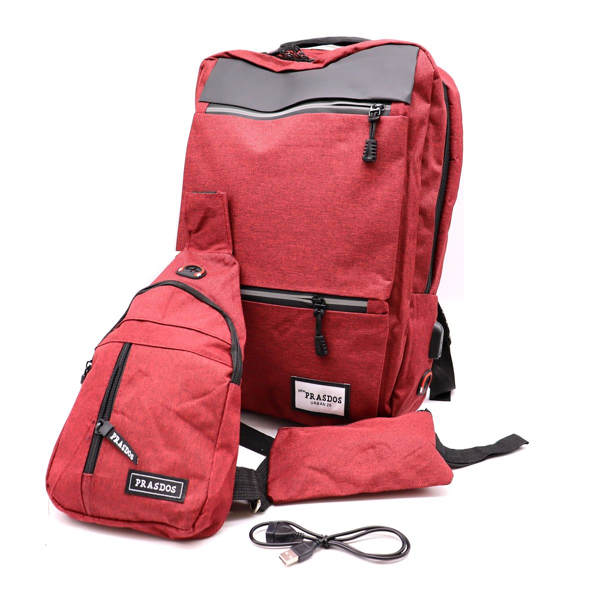 Anti Theft 3 Piece Modern Laptop Backpack Bag with USB Port Shop