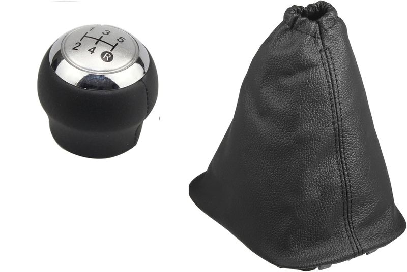6Speed Gear Knob chrome/Leather Boot- Toyota Corolla Verso Auris Aygo Yaris