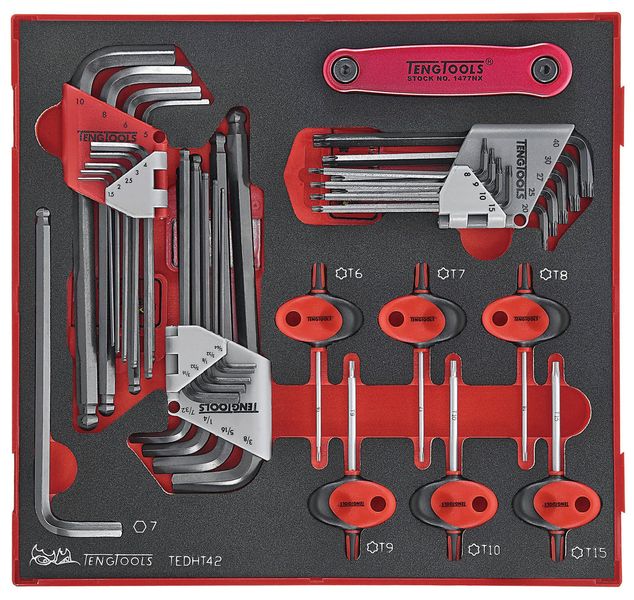 TengTools - 42 Piece Hex &amp; Torx Wrench Set in EVA - TEDHT42