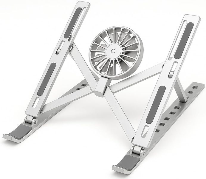 Adjustable Laptop Stand with Detachable Cooling Fan Foldable Notebook Rise