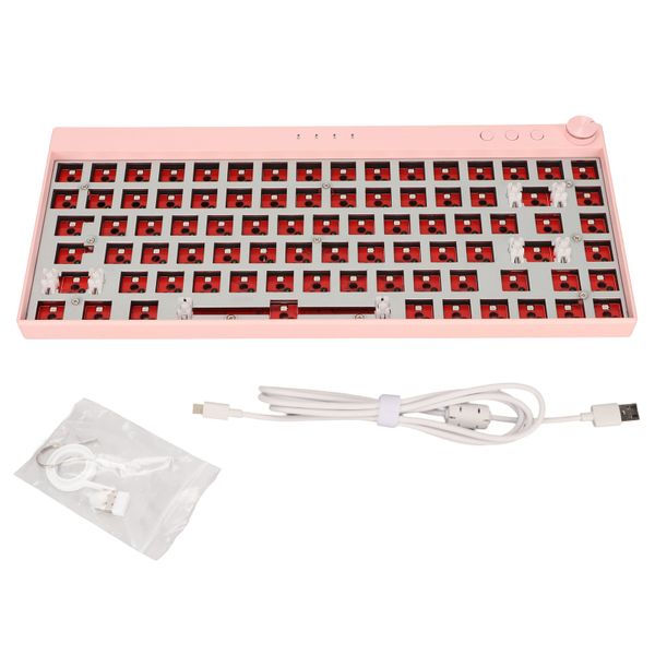 Mechanical Keyboard DIY 84 Key RGB Wireless Pink
