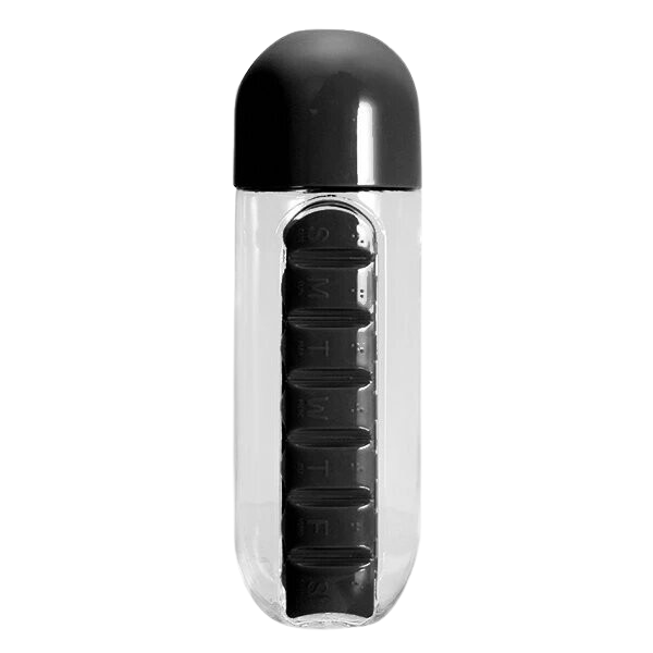 Portable 2 in 1 Travel Water Pill Organizer Bottle