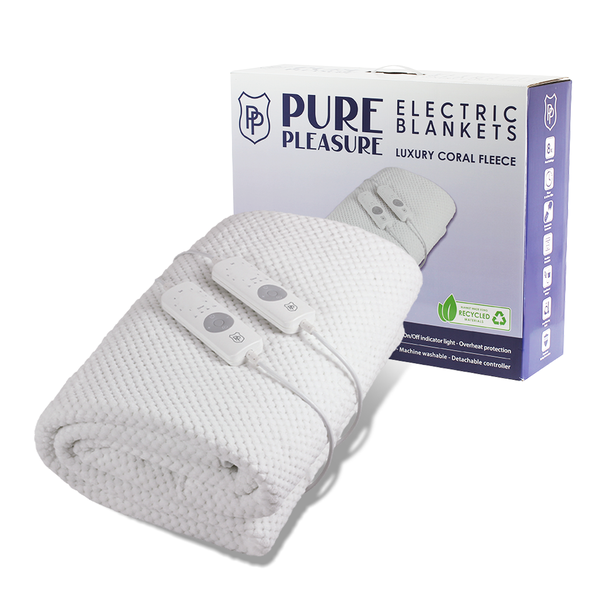PURE PLEASURE Queen | Coral Fleece | Fitted Electric Blanket W/ Skirt