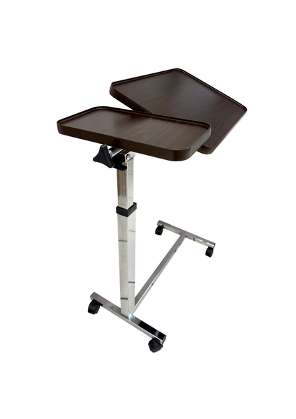 Height Adjustable Overbed Table Flat Non Tilting And Tilting Top