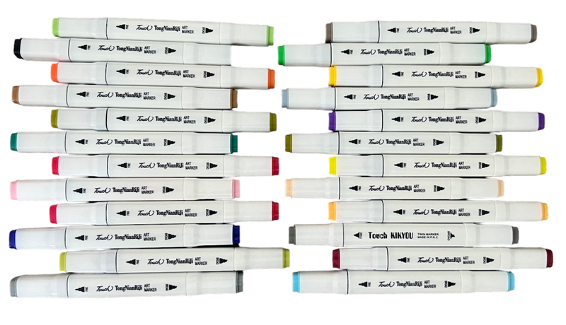Dual Tip Permanent Art Markers For Students &amp; Adults- Set of 24