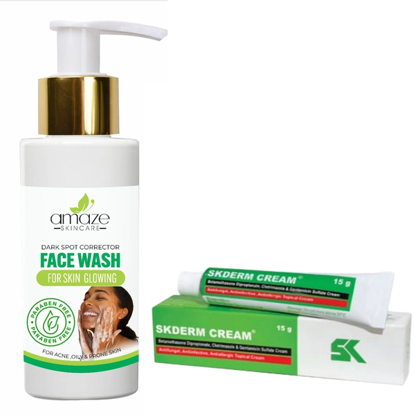 Dark Spot Corrector Face wash &amp; SKDERM Cream for Acne and Aczema