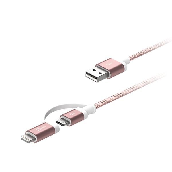 J5create JML11 2-in-1 Charging Sync Cable (Rose Gold)