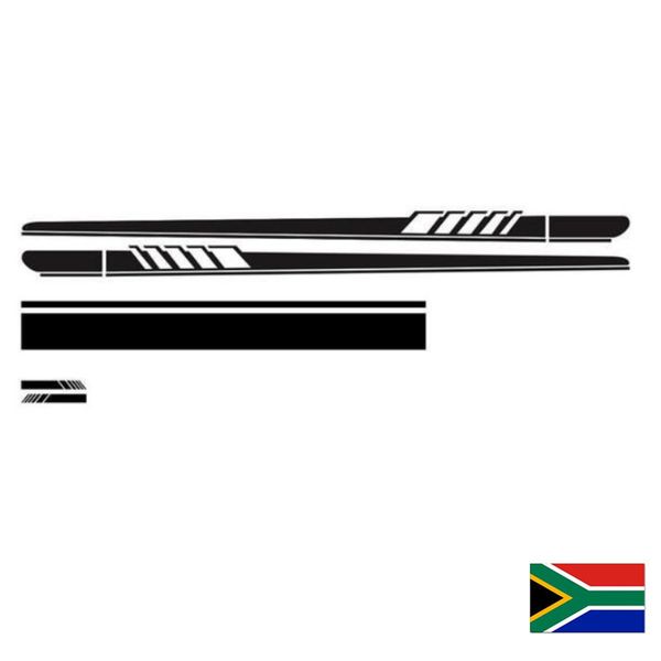 Car Decal Stickers Vinyl Full Body #2A -5Pc Set + SA Flag Magnet Decal
