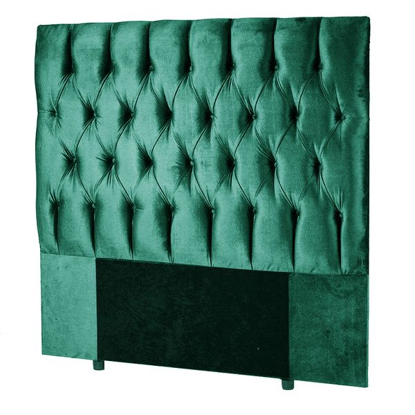 Modern Deep-Button Headboard - Emerald Green - Velvet