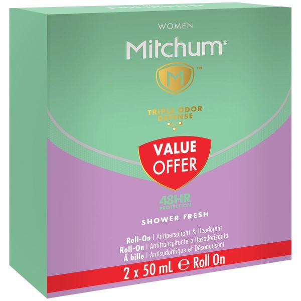 Mitchum Shower Fresh Women Roll-On (2x50ml)