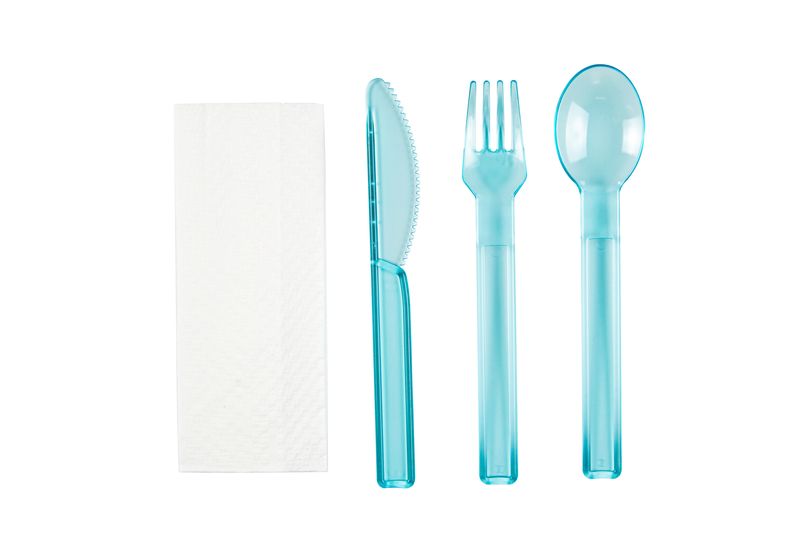 Box of Single-Use Plastic Cutlery Set
