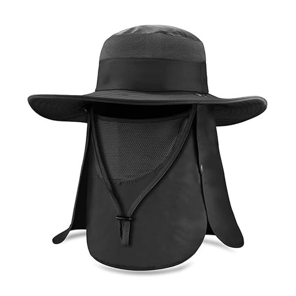 Bucket Hat with Detachable Neck Baffle Windproof