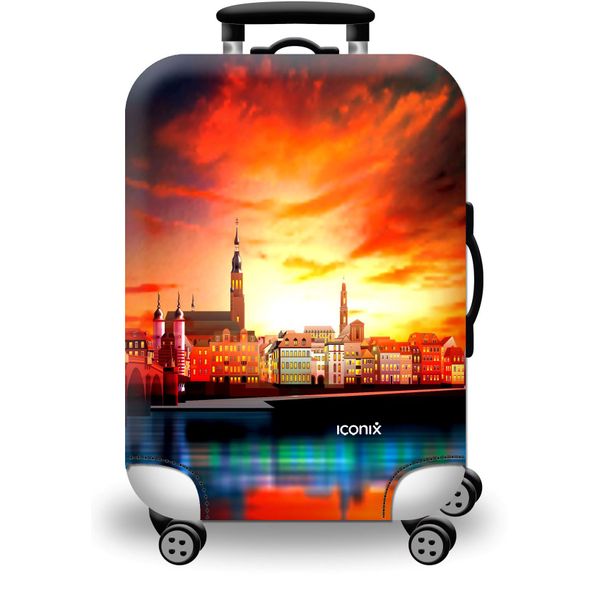 Iconix Printed Luggage Protector Cover - Skyline Sunset