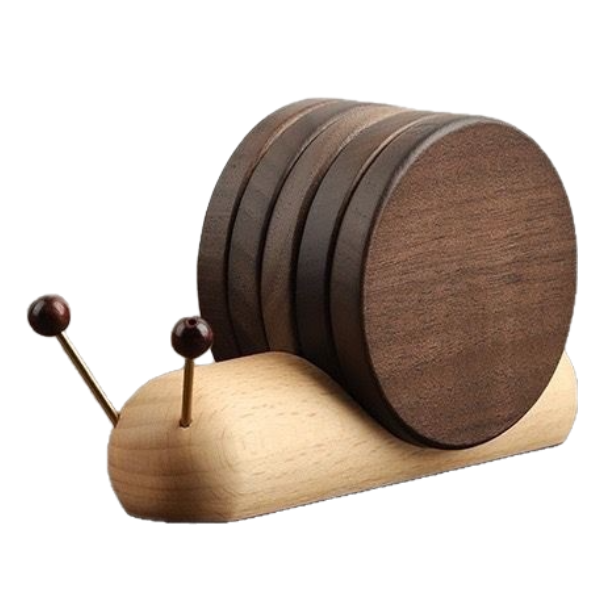Desktop Creative Snail Wooden Heat Insulation Pad
