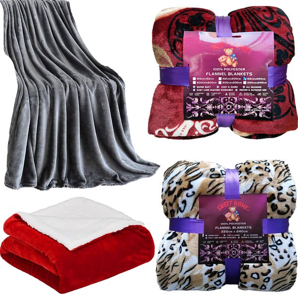 Silky, Soft, Warm Flannel Blanket - 4-Pieces Value Pack