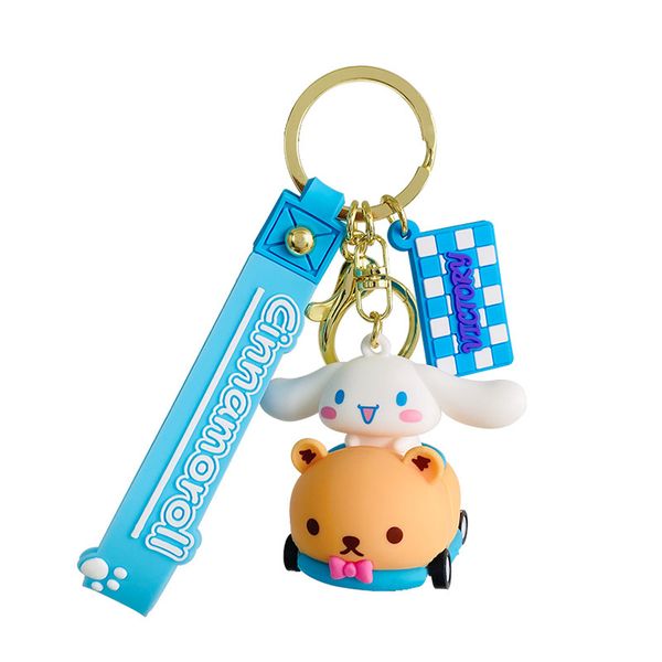 Cartoon Car and Big Eared Dog Keychain