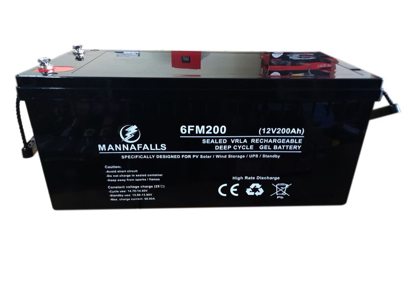 Mannafalls 12V 200ah Deep Cycle Gel Battery 6FM200