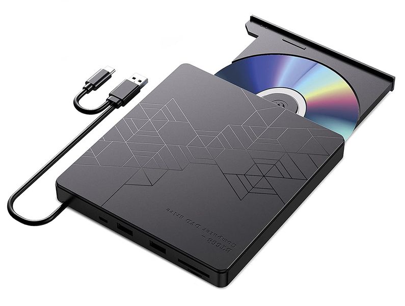 5 in 1 External DVD Drive, CD Drive USB 3.0 Typle C CD/DVD