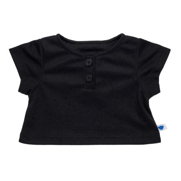 Build A Bear Black Henley Tee