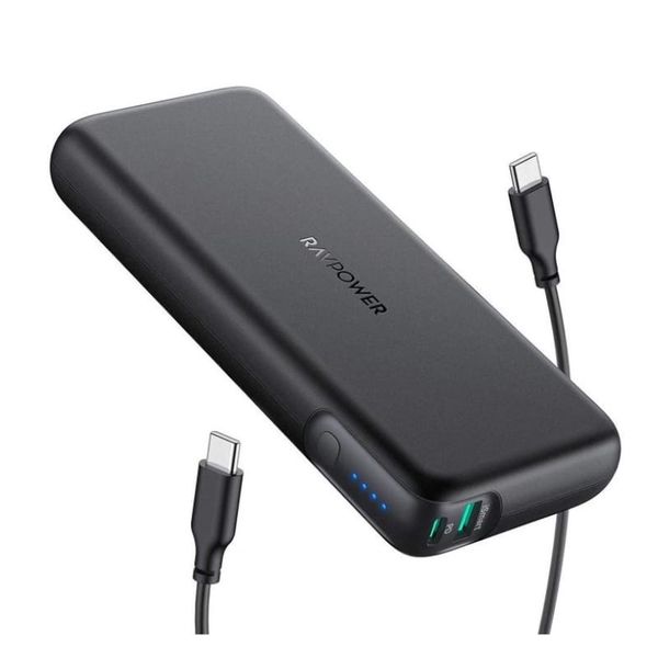 RAVPower PB201 Pioneer 20000mAh PD 60W 2-Port Power Bank - Black