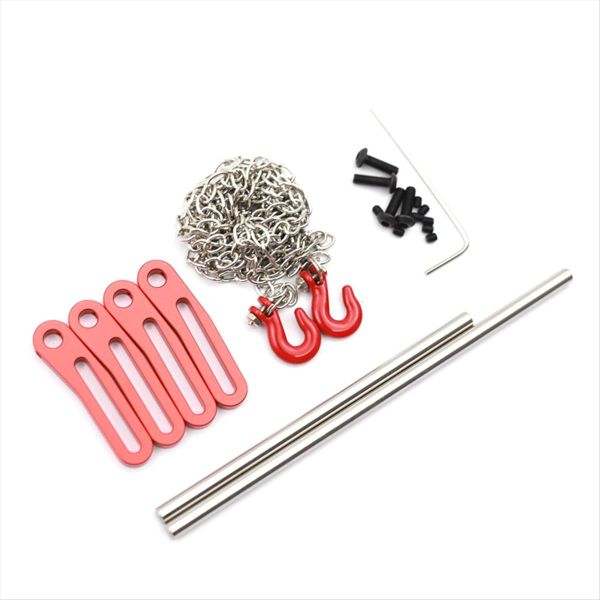 Front &amp; Rear Bumpers Kit for 1/10 Scx10 Trx4 Lcg Rc Car Parts Red